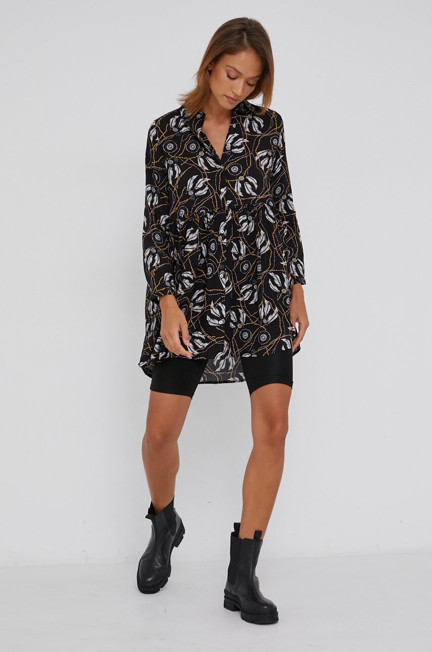 

Бавовняна сукня Answear Lab колір чорний mini oversize