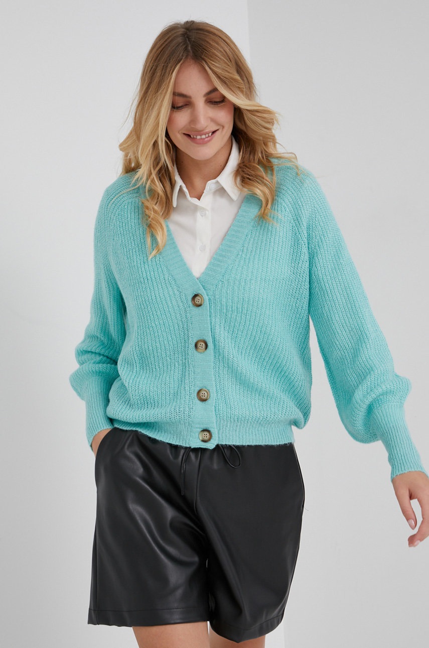 

Жилетка Answear Lab дамска от лека материя, Тюркоазен