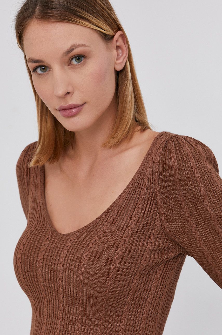 Answear Lab Sweter damski kolor brązowy