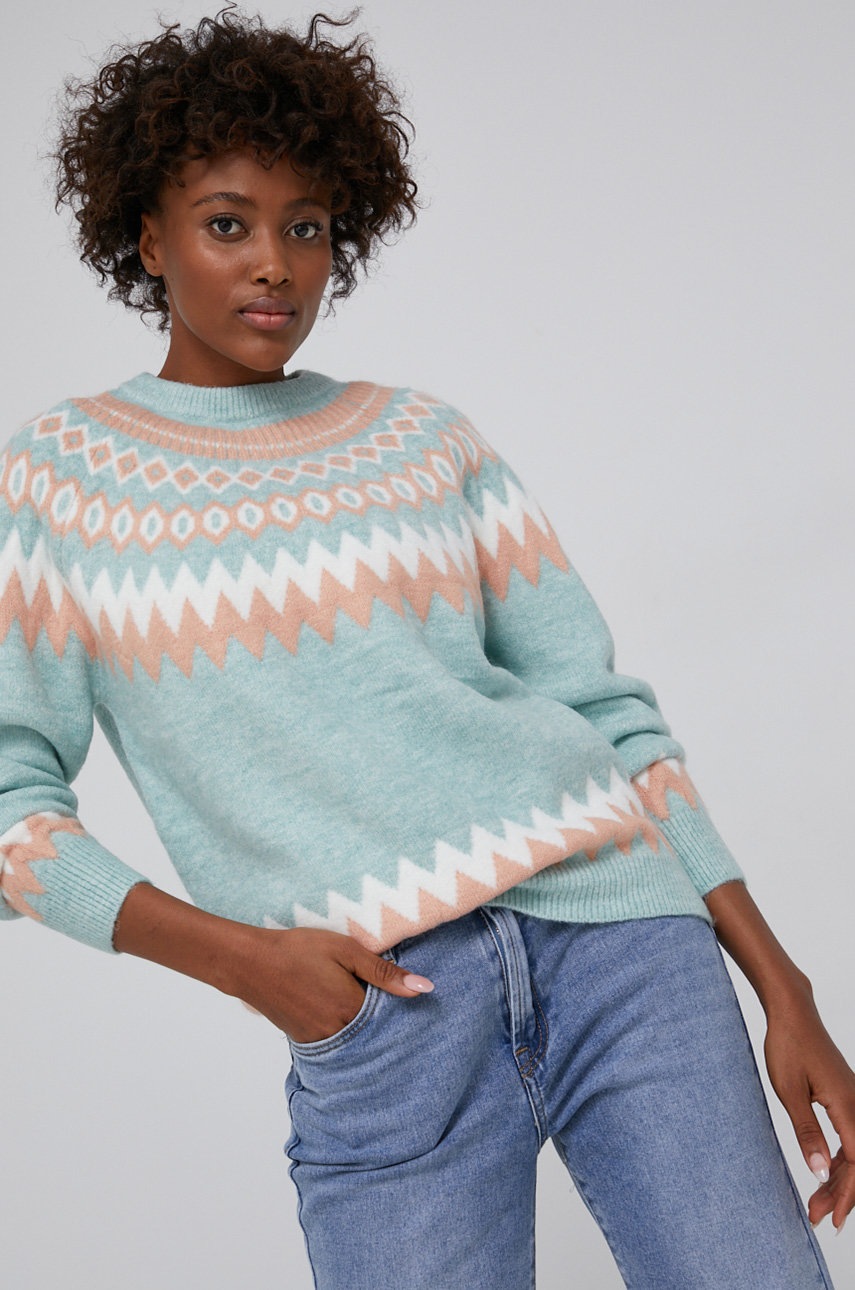 

Answear Lab - Пуловер с вълна, Зелен