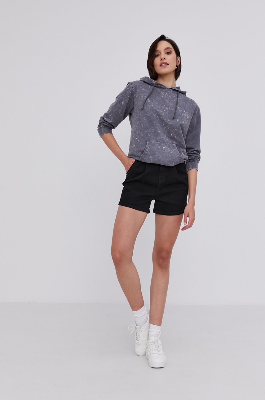 

Джинсовые шорты Answear Lab женские цвет чёрный гладкие высокая посадка