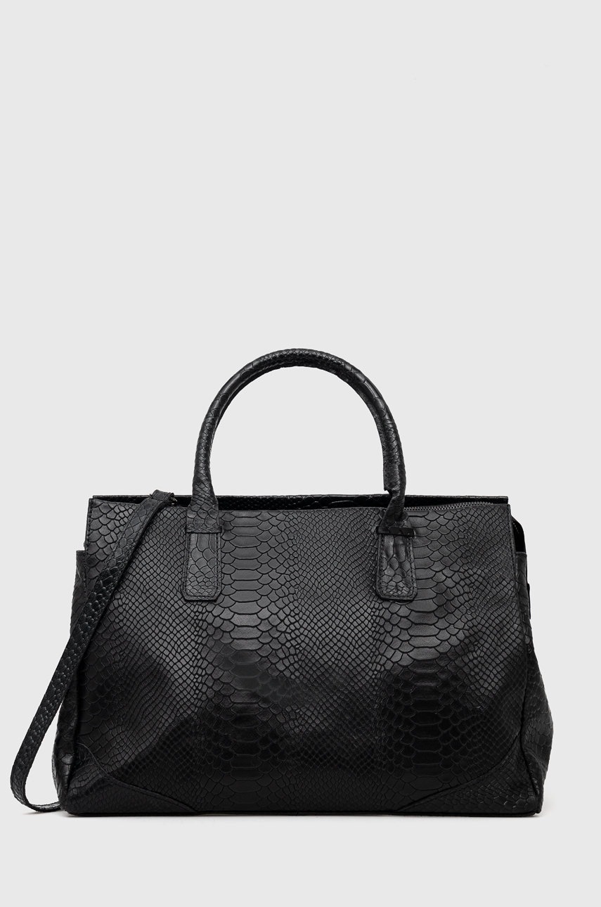 

Кожена чанта Answear Lab в черно, Черен
