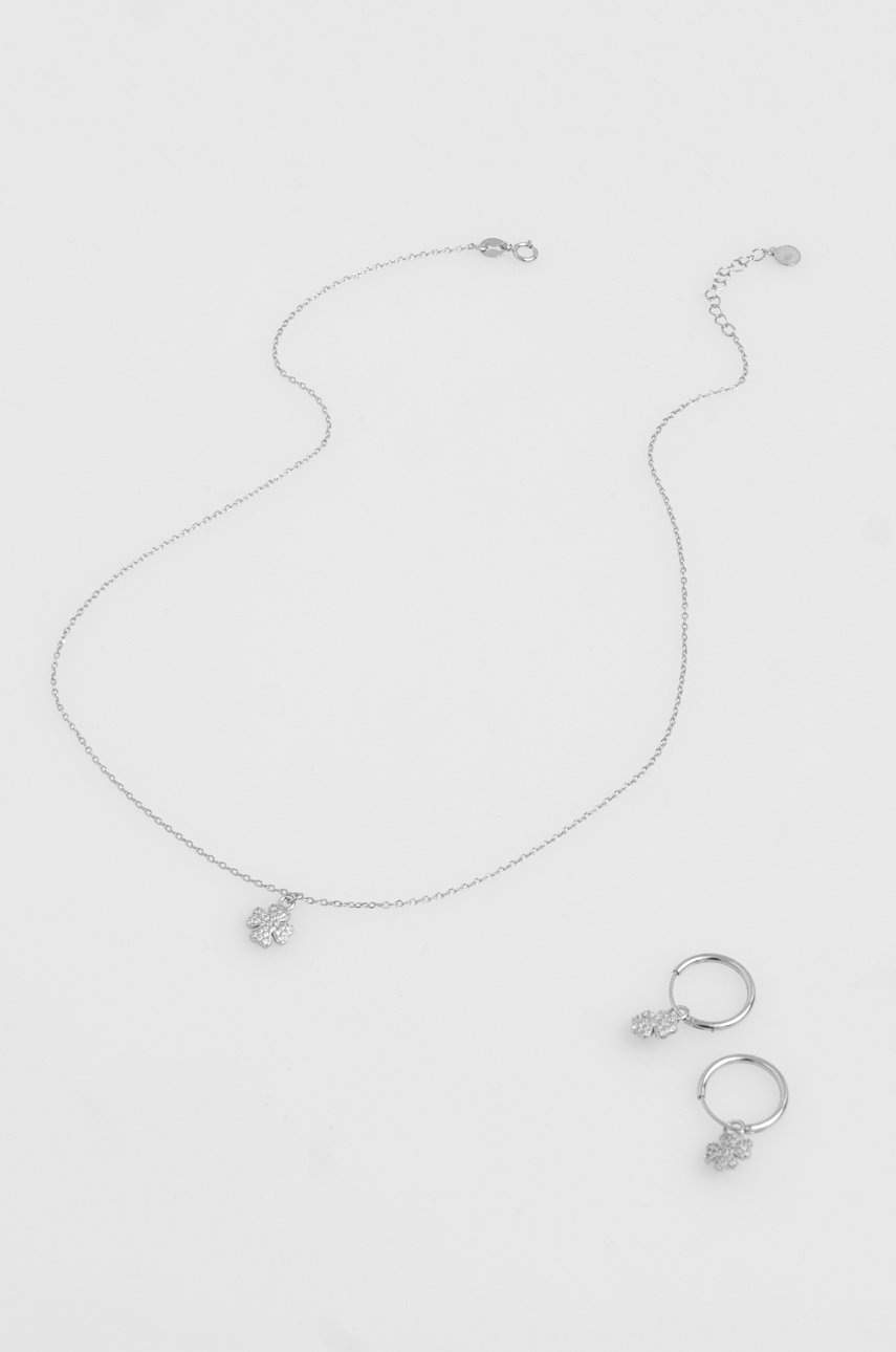 

Серебряный комплект - колье и серьги Answear Lab