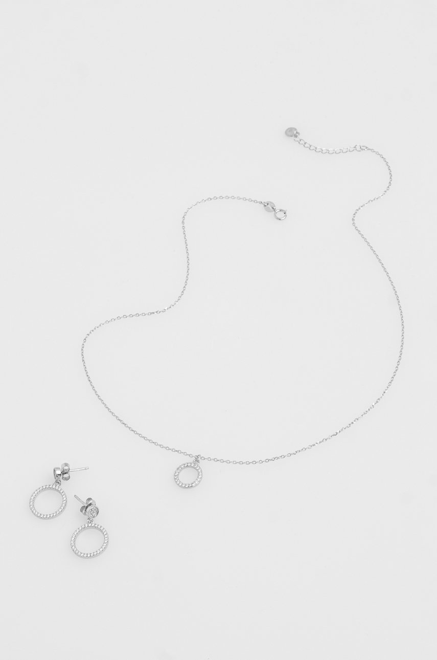 

Серебряный комплект - колье и серьги Answear Lab