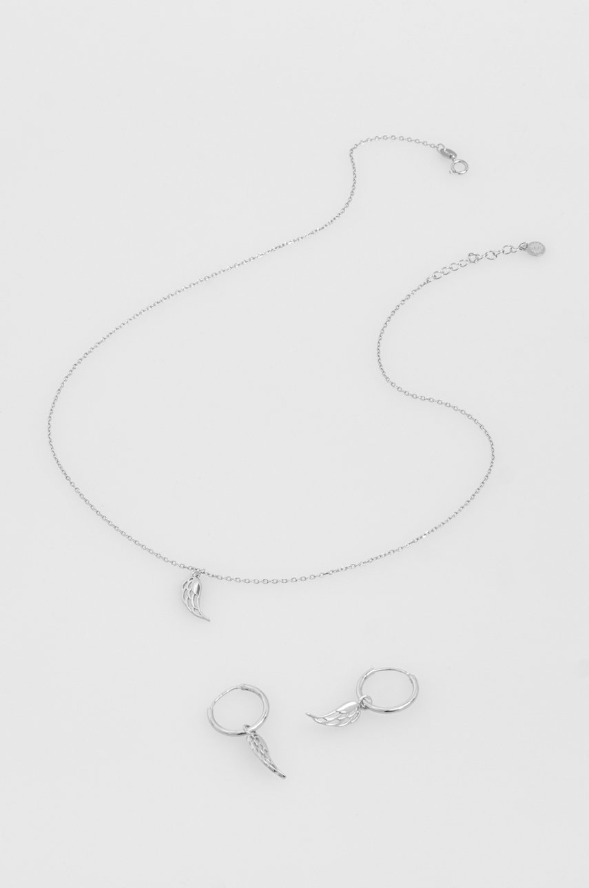 

Серебряный комплект - колье и серьги Answear Lab