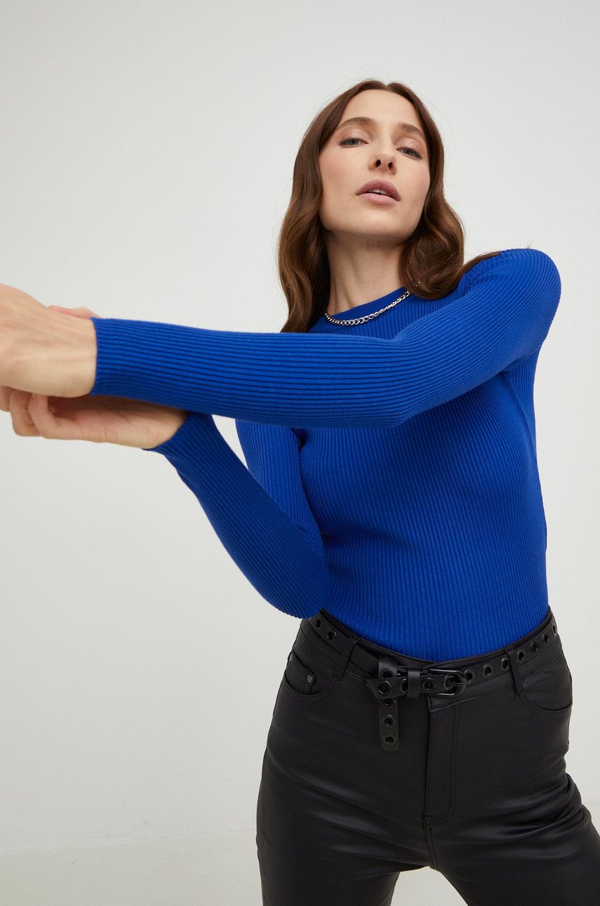 Answear Lab sweter damska kolor niebieski
