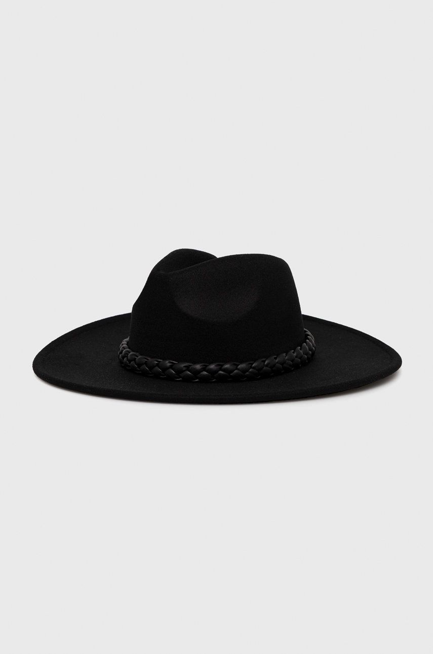 Answear Lab kapelusz wełniany damski kolor czarny wełniany