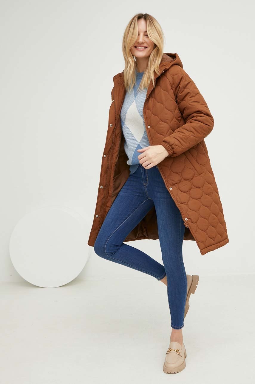 

Куртка Answear Lab жіноча колір коричневий перехідна oversize