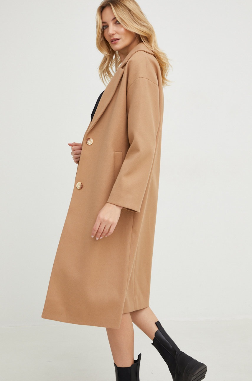 

Пальто з вовною Answear Lab колір коричневий перехідне oversize