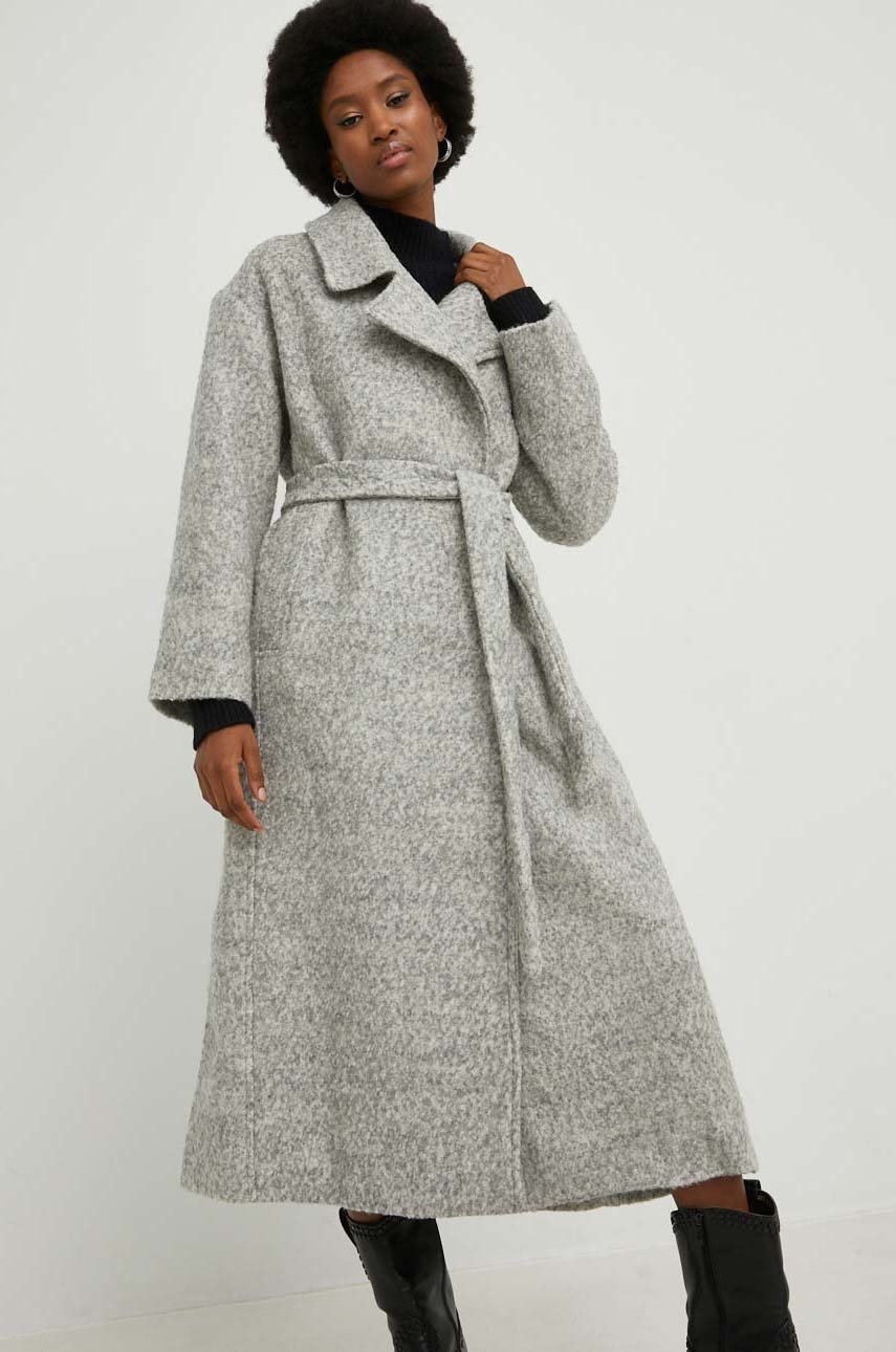 

Пальто с примесью шерсти Answear Lab цвет серый переходной oversize