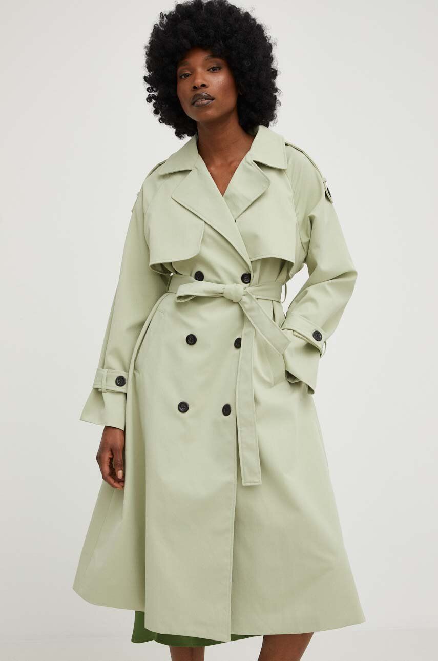 Levně Trench kabát Answear Lab dámský, tyrkysová barva, přechodný