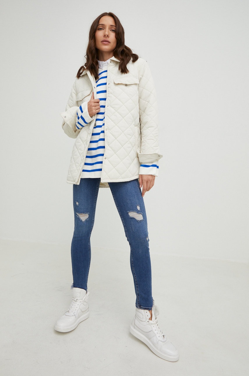 

Куртка Answear Lab жіноча колір бежевий перехідна oversize
