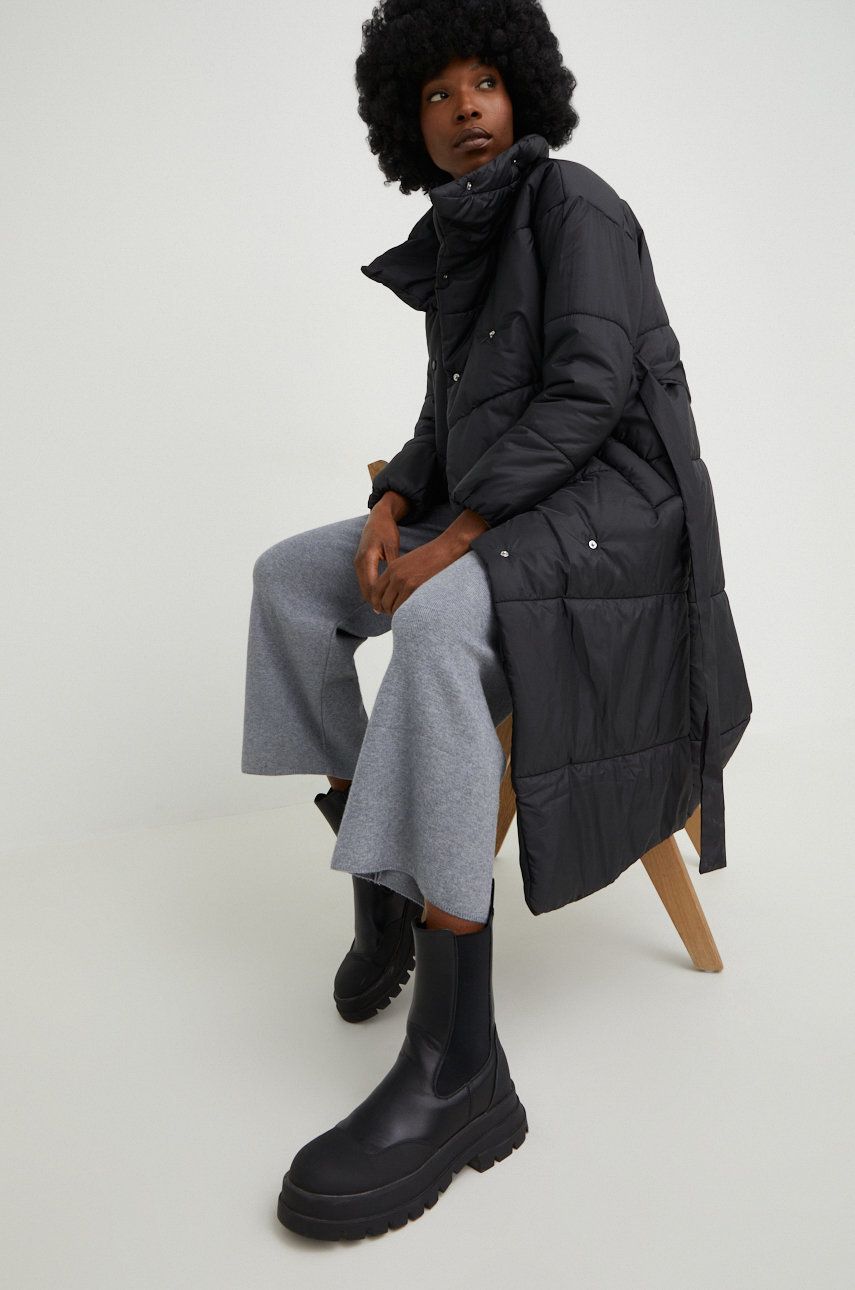 Answear Lab geaca femei, culoarea negru, de iarna, oversize Answear