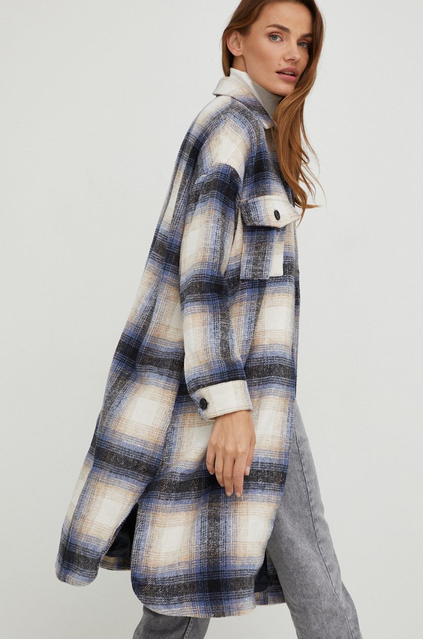 Answear Lab palton de lana de tranzitie, oversize answear imagine noua