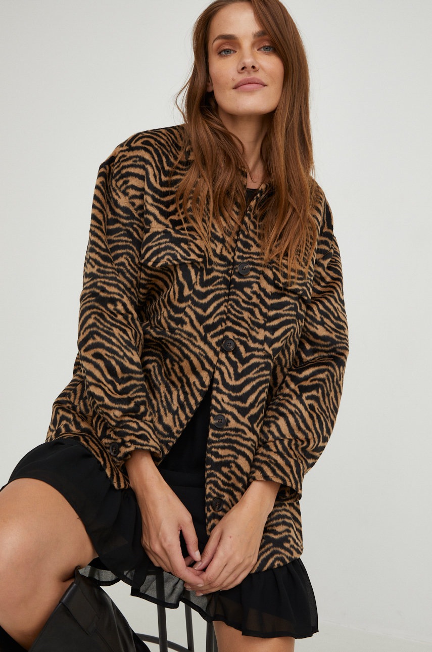 

Пальто з вовною Answear Lab колір чорний перехідний oversize