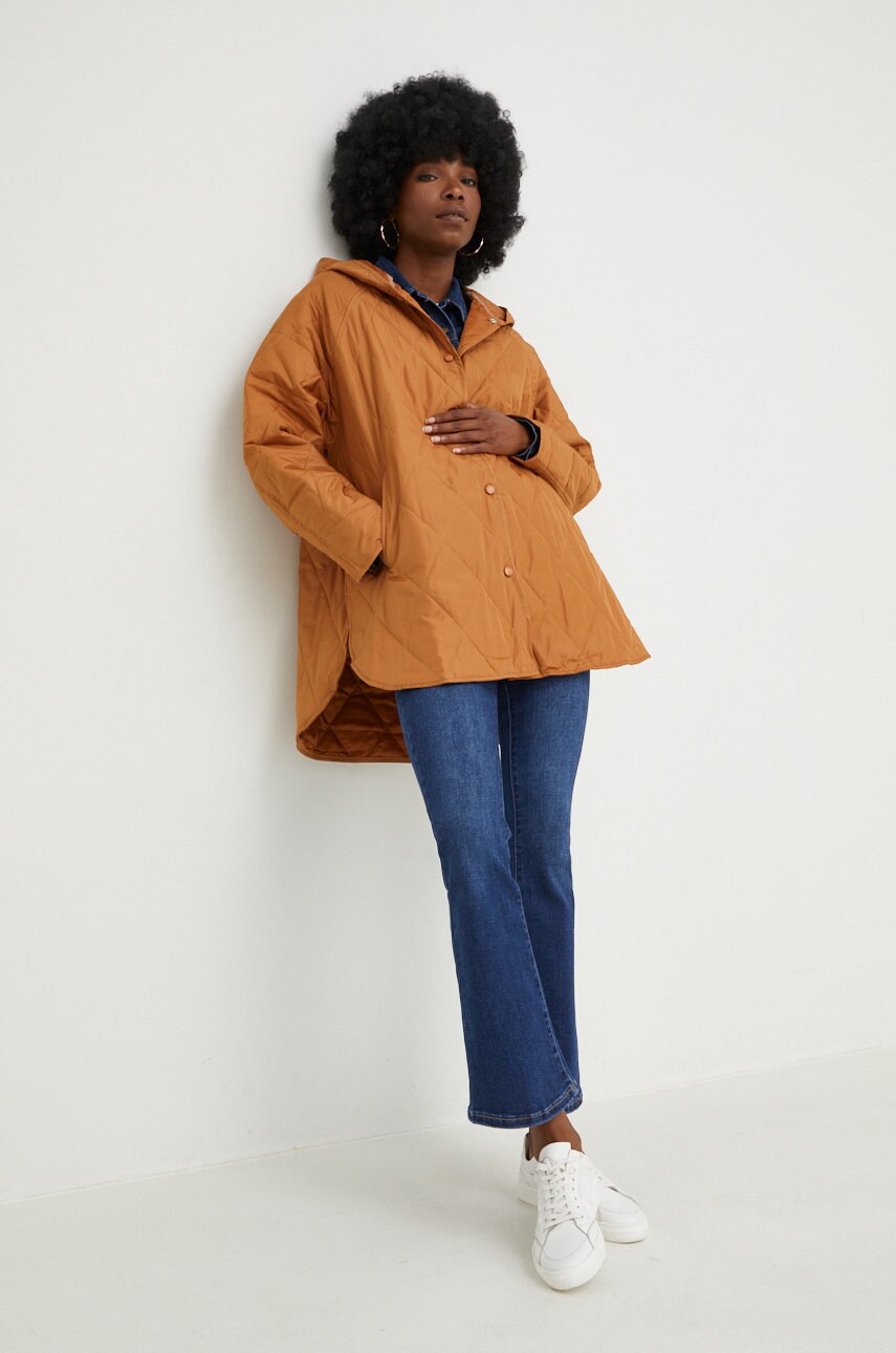 

Куртка Answear Lab жіноча колір коричневий перехідна oversize