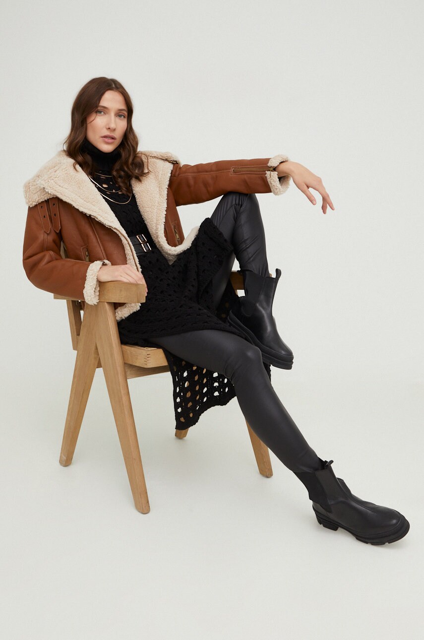 

Куртка Answear Lab жіноча колір коричневий перехідна oversize