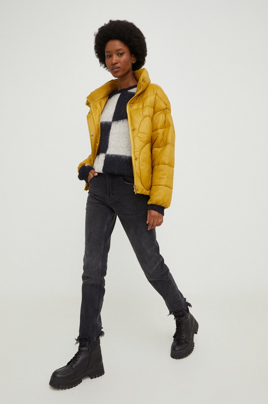 

Куртка Answear Lab жіноча колір жовтий зимова oversize