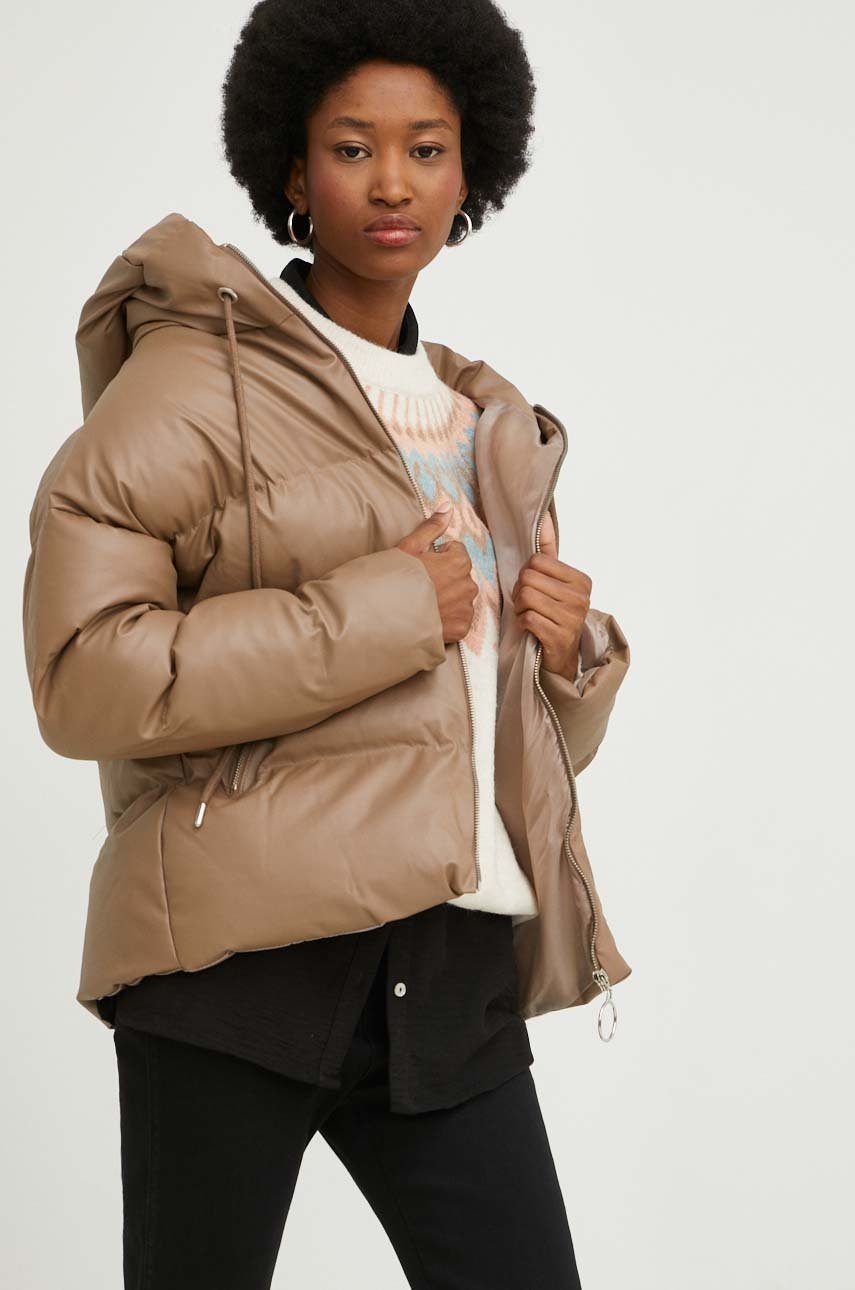 

Куртка Answear Lab жіноча колір бежевий зимова oversize