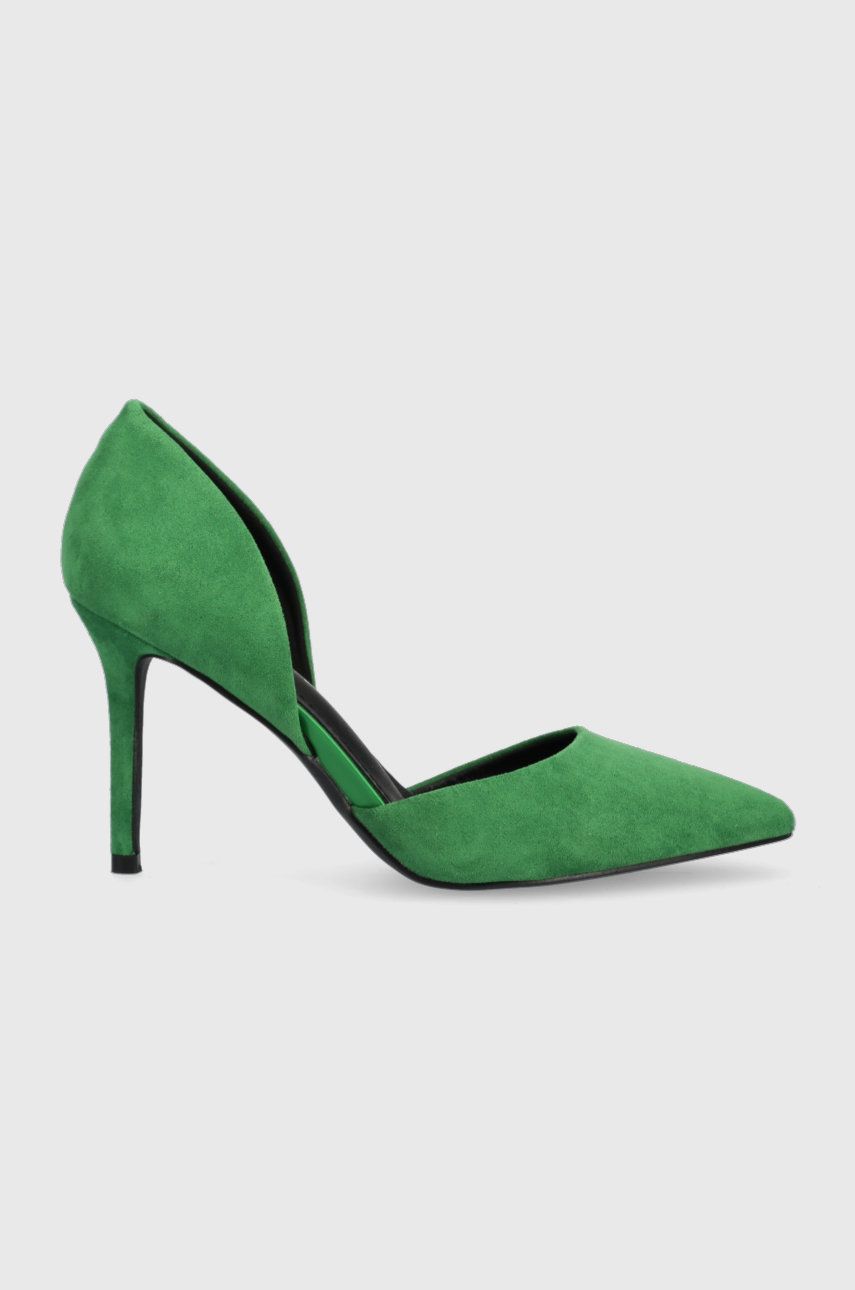 Answear Lab pantofi cu toc culoarea verde