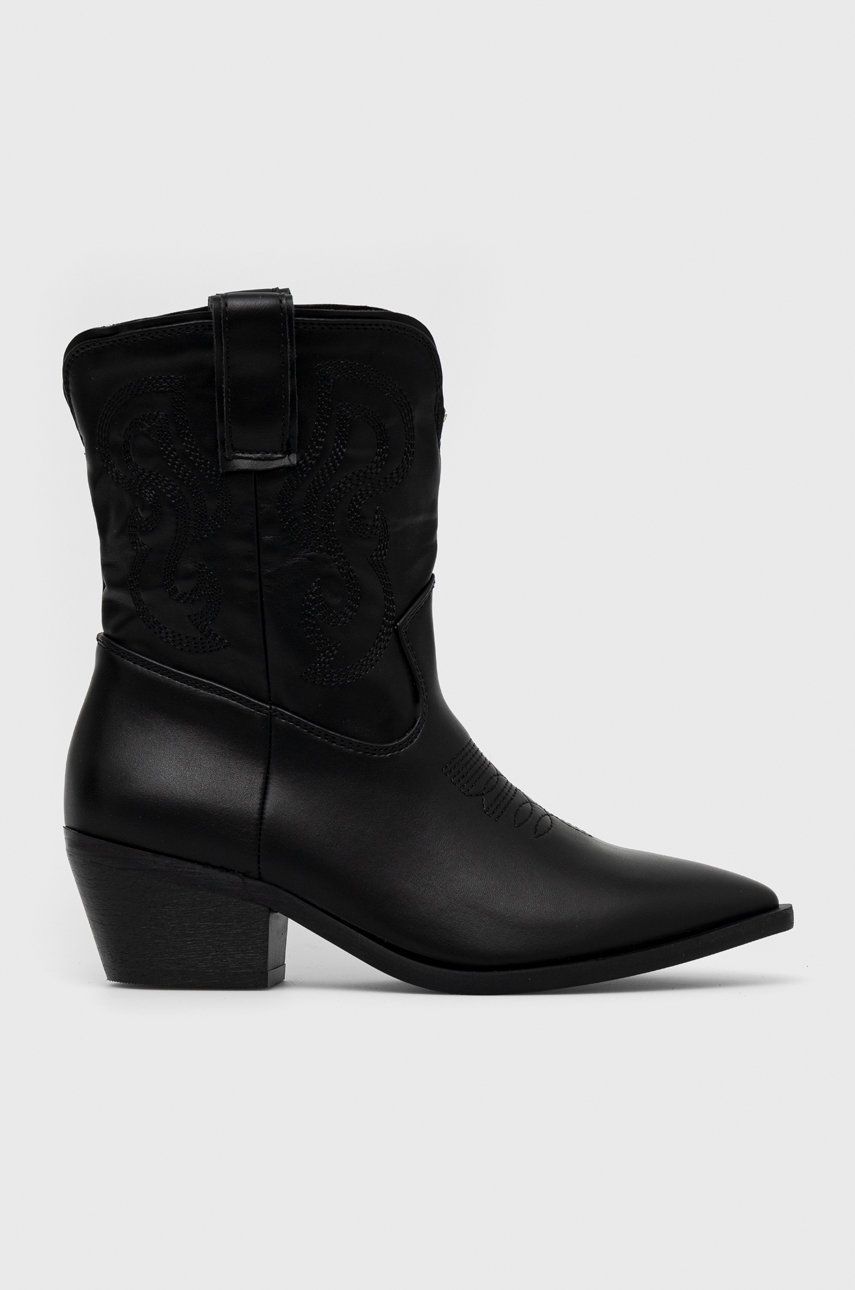 Answear Lab cizme femei, culoarea negru, cu toc drept Botine 2023-09-23