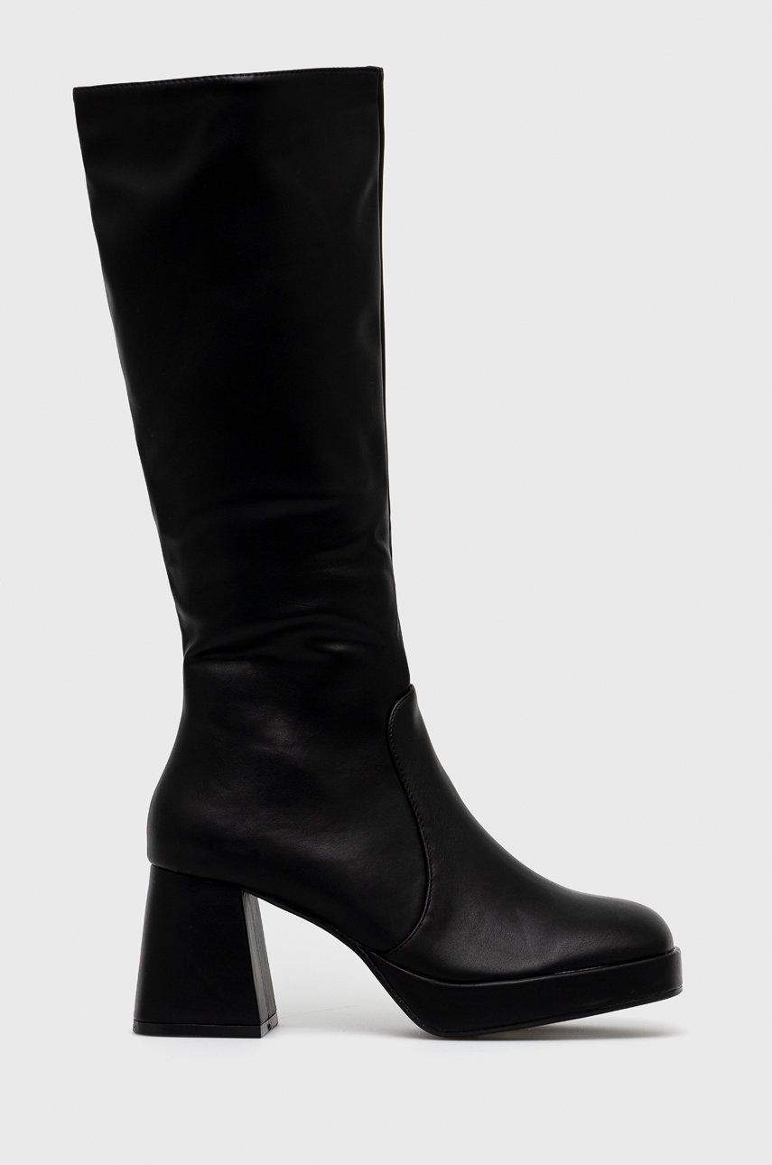 Answear Lab cizme femei, culoarea negru, cu toc drept Botine 2023-09-24