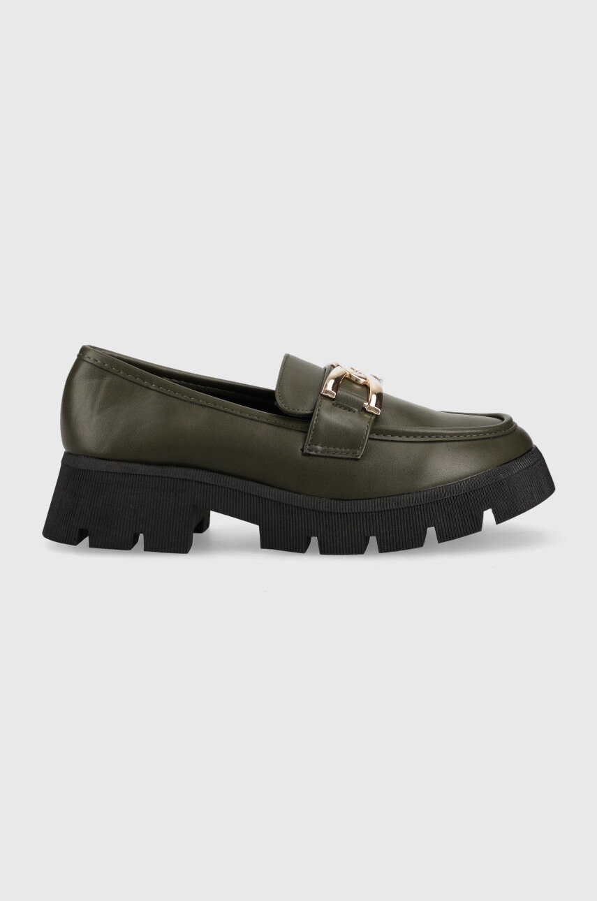 Answear Lab Mocasini Femei, Culoarea Verde, Cu Platforma