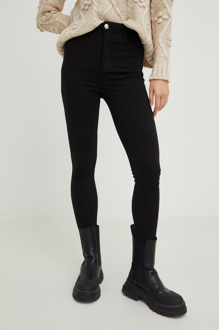 

Дънки Answear Lab в с висока талия, Черен