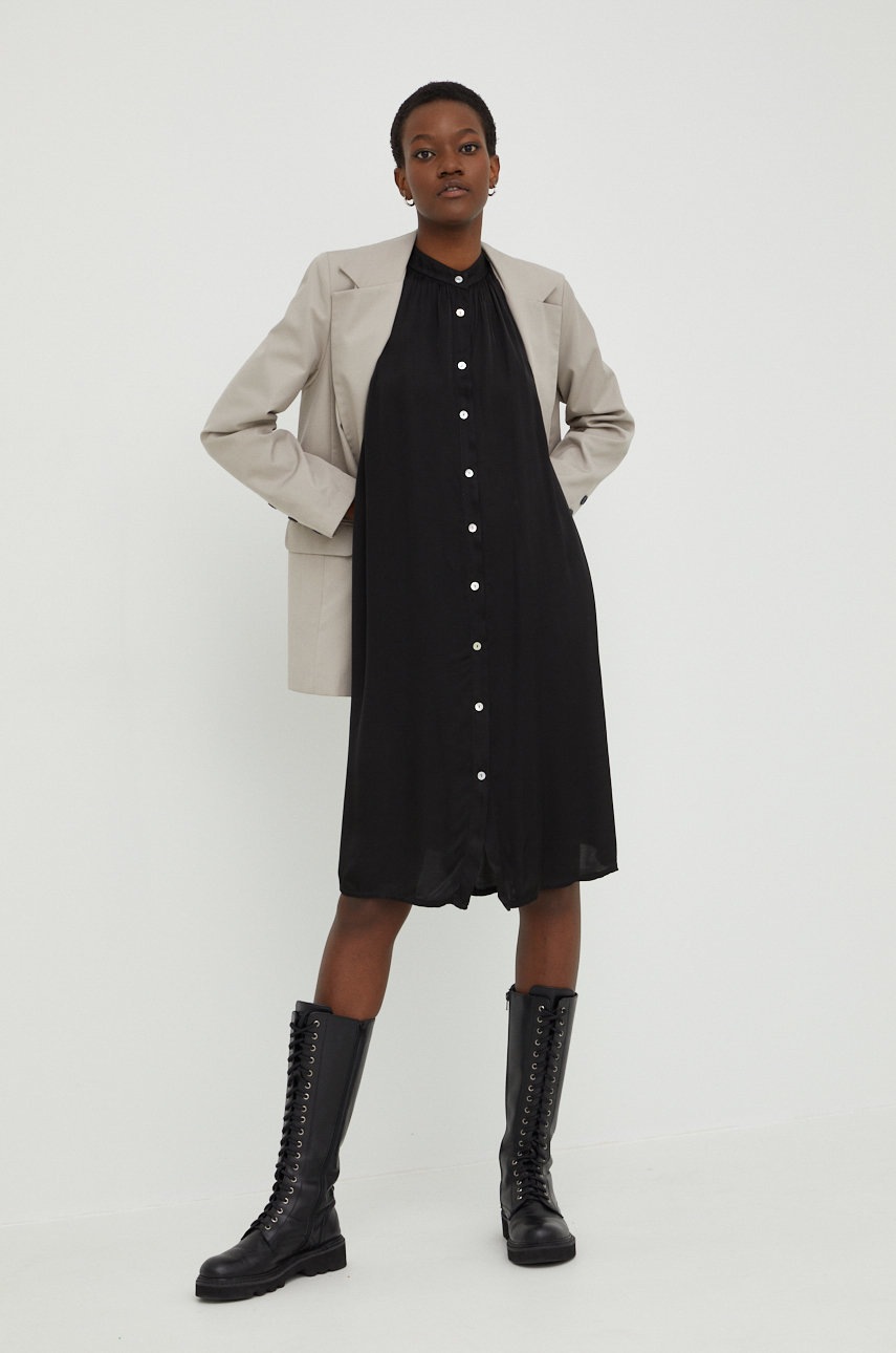 

Платье с шёлком Answear Lab Silk Blend цвет чёрный mini oversize