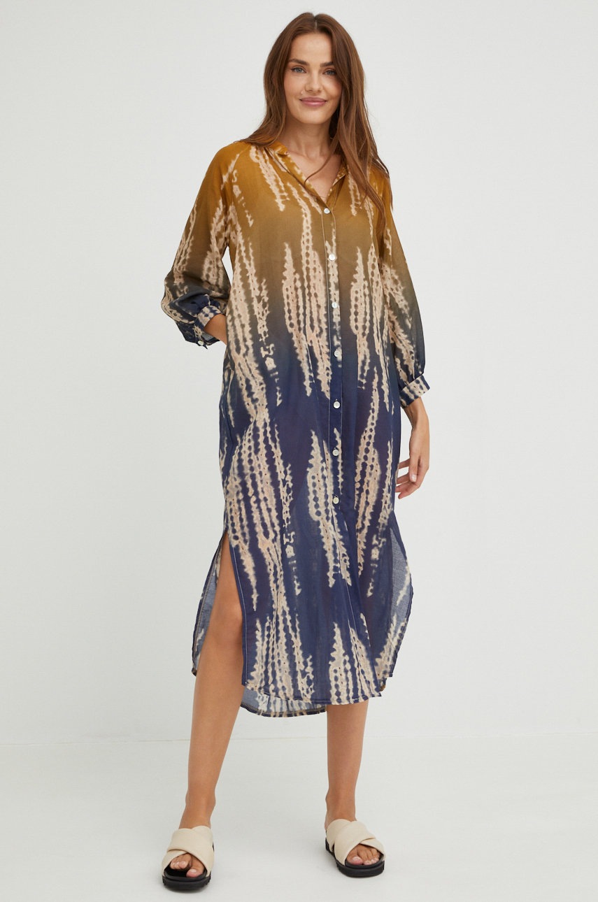 

Хлопковое платье Answear Lab цвет синий midi oversize