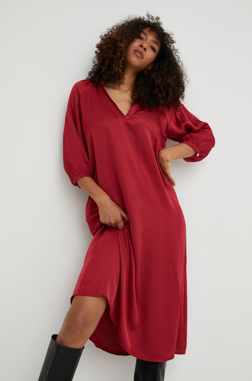 

Платье Answear Lab цвет красный midi oversize