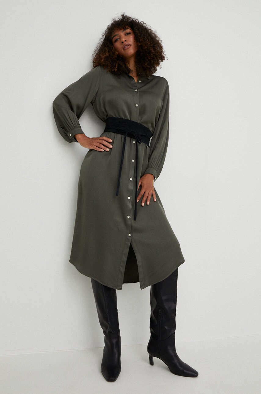 

Платье Answear Lab цвет зелёный midi oversize