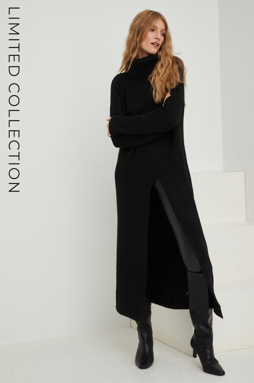 

Пуловер с вълна Answear Lab в черно, Черен