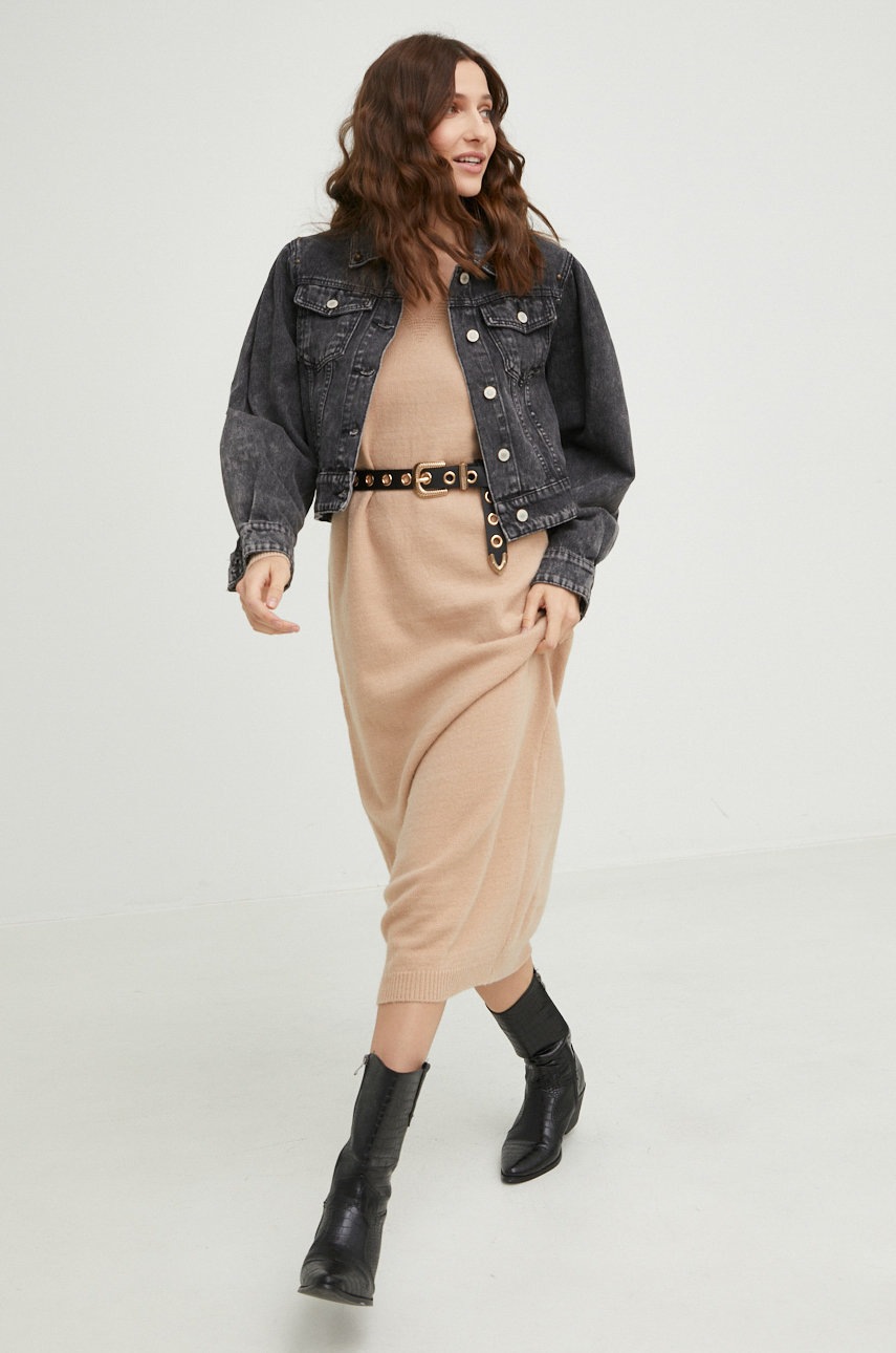

Сукня з вовною Answear Lab колір коричневий maxi oversize
