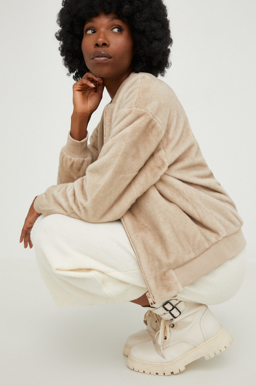 

Сукня з вовною Answear Lab колір бежевий midi oversize