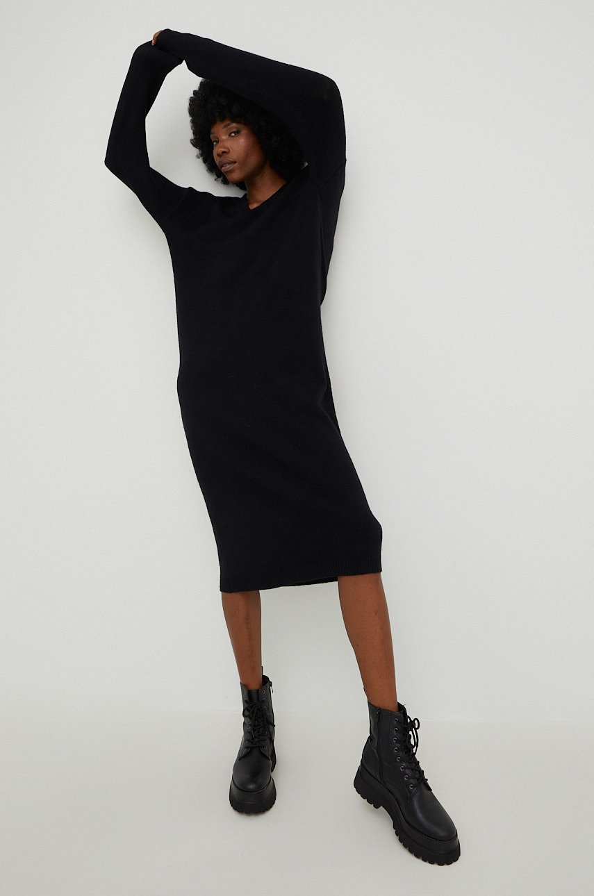 

Платье с шерстью Answear Lab цвет чёрный midi oversize
