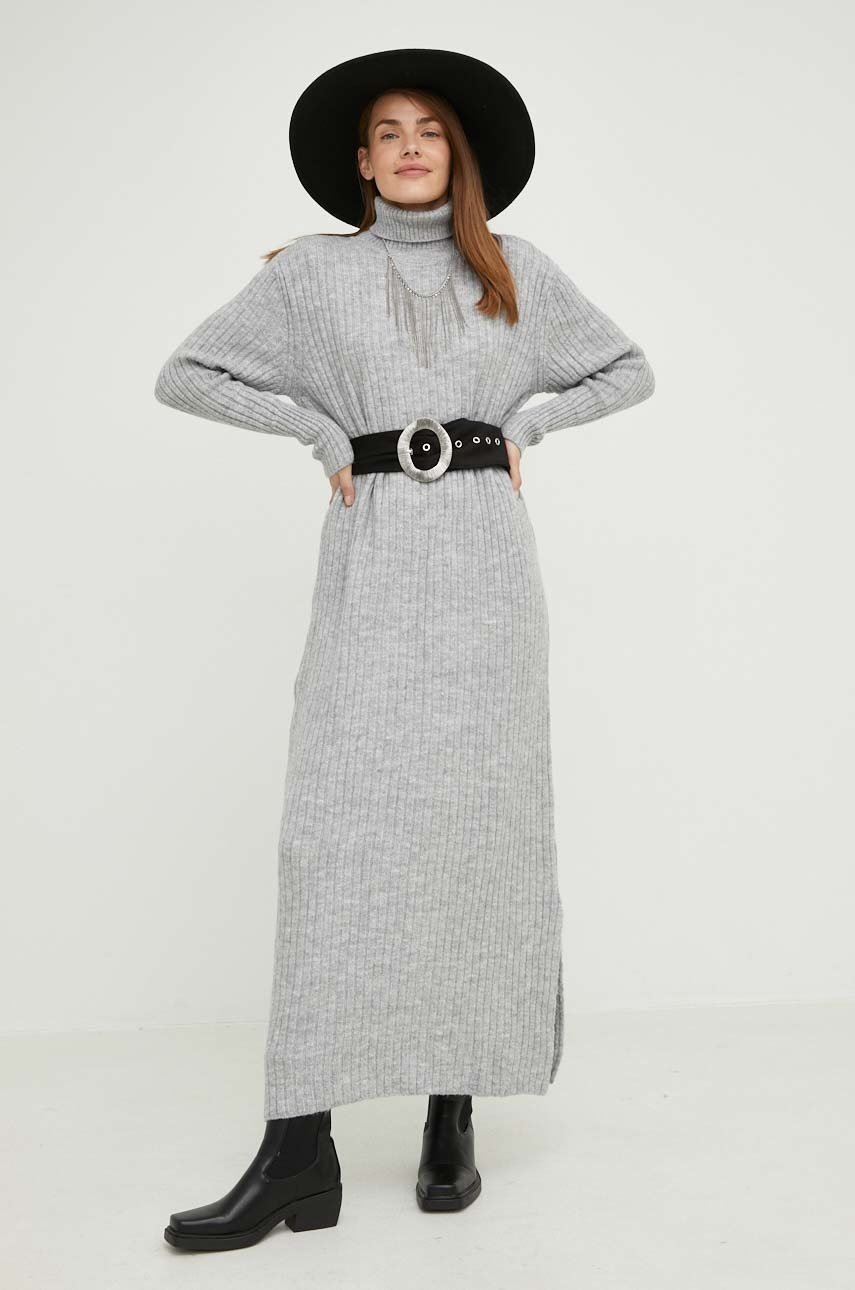 

Сукня з домішкою вовни Answear Lab колір сірий maxi oversize