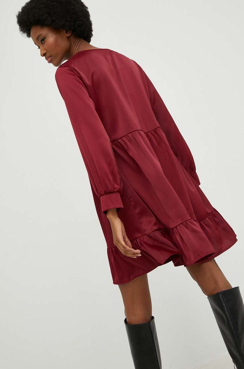 Answear Lab rochie culoarea bordo, mini, oversize