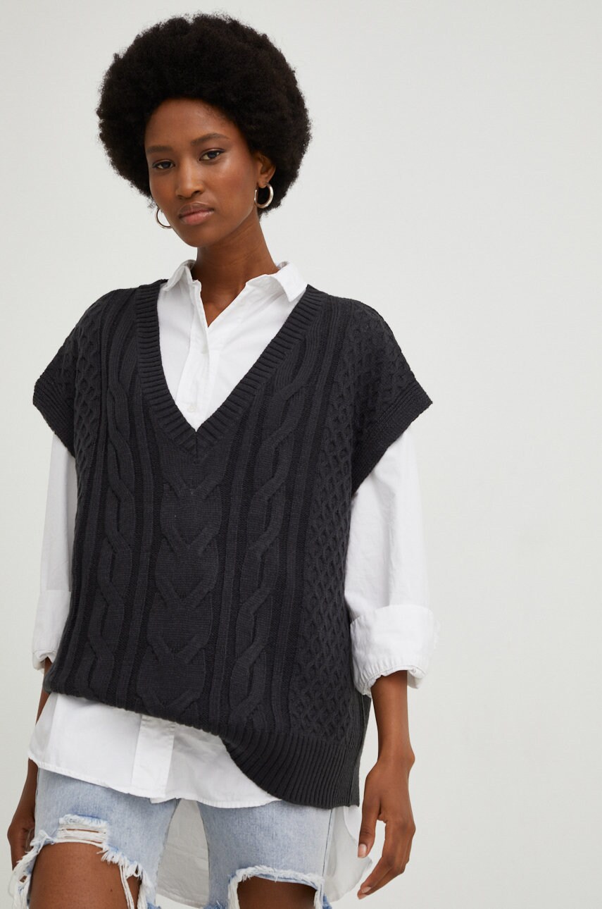 Answear lab vesta femei, culoarea verde, light