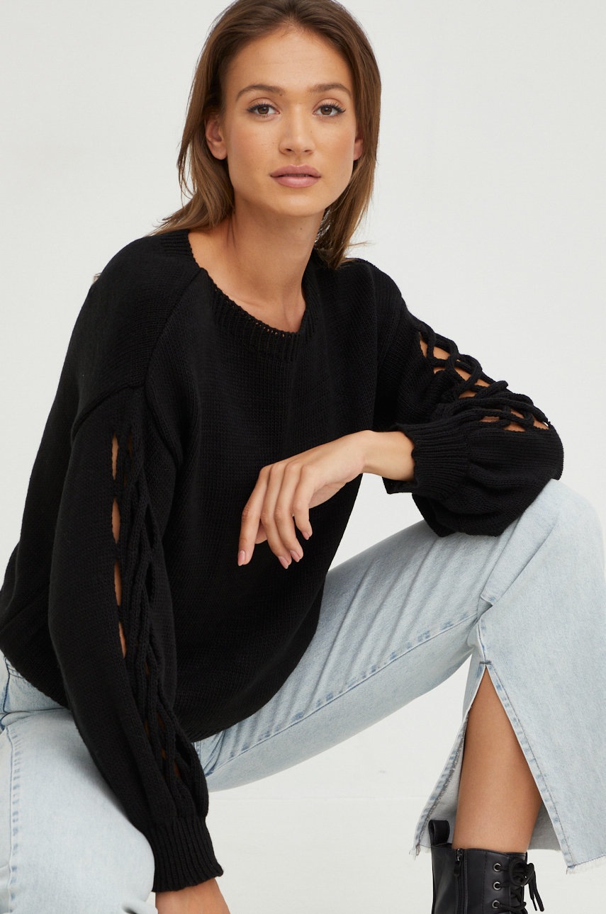 

Пуловер с вълна Answear Lab Wool Blend дамски в черно, Черен