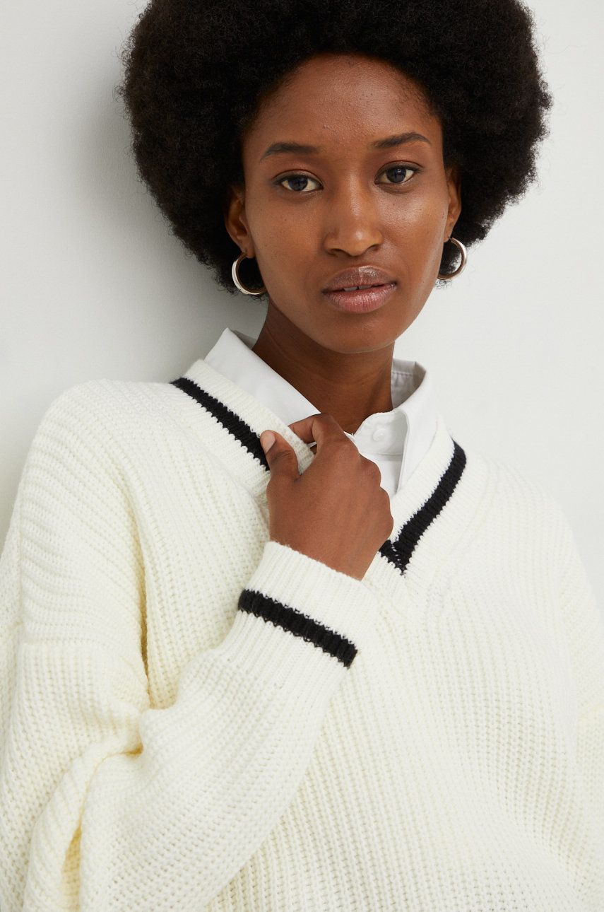 Answear Lab sweter damski kolor biały ciepły