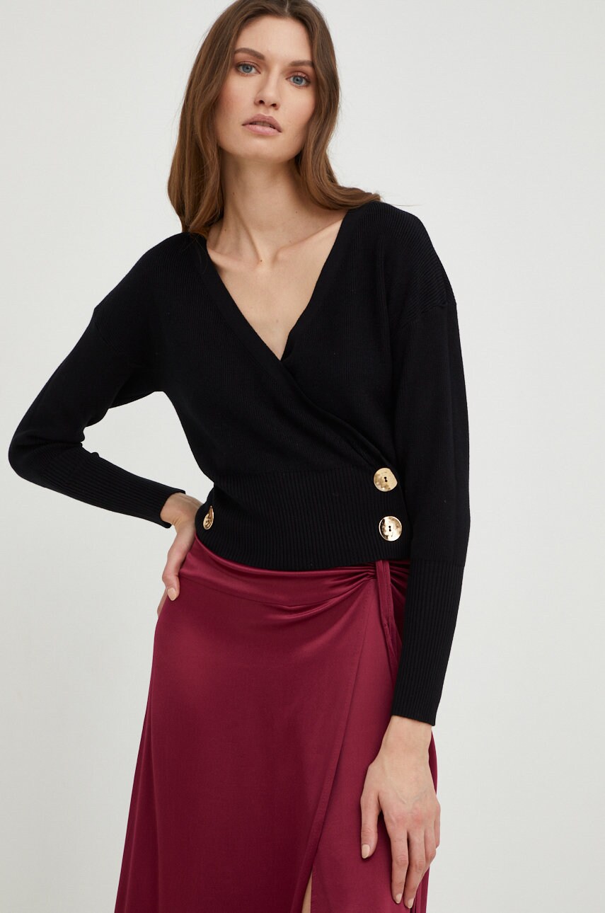Answear lab cardigan femei, culoarea negru,
