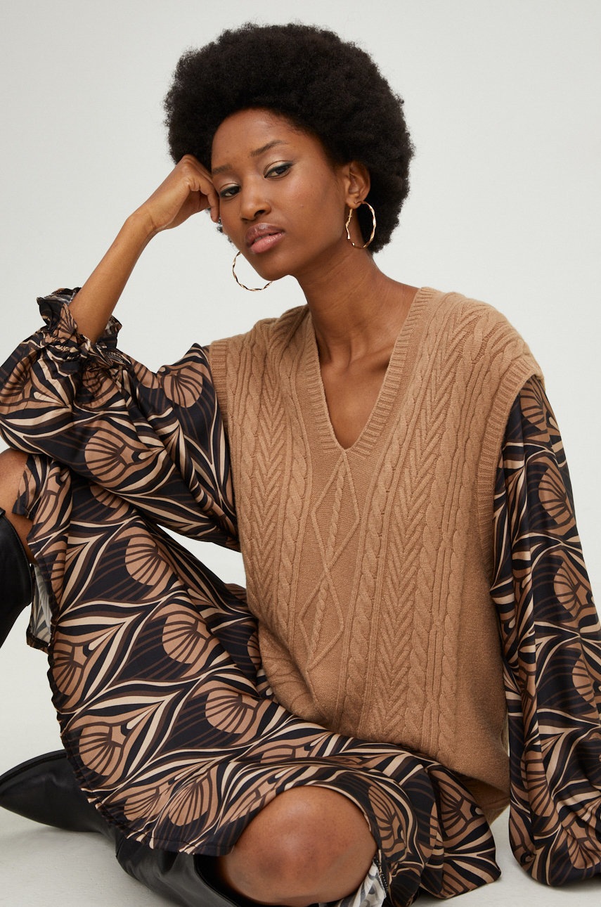 

Елек Answear Lab дамски в кафяво, Кафяв