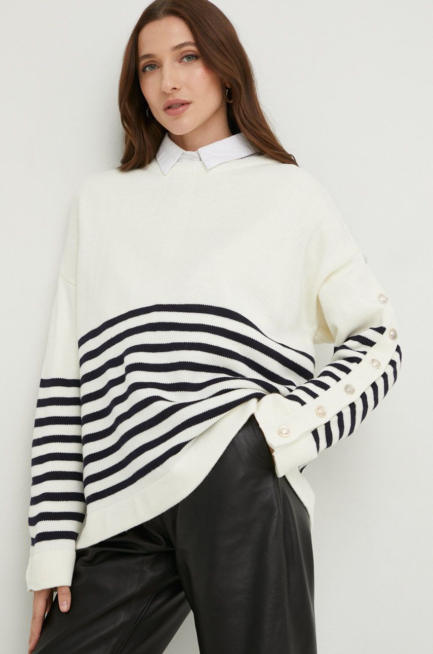 Answear Lab sweter z wełną damski kolor biały