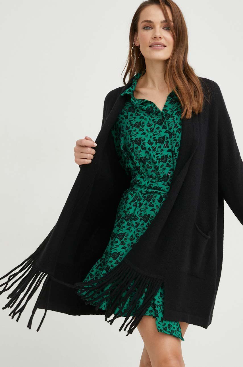 Answear Lab cardigan de lana femei, culoarea negru, light