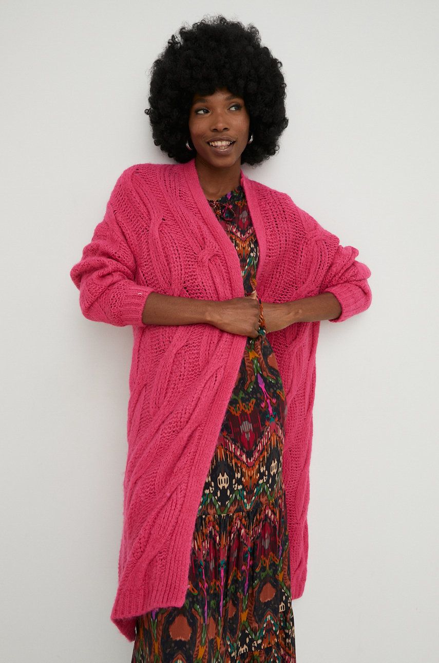 Answear Lab cardigan femei, culoarea roz, călduros