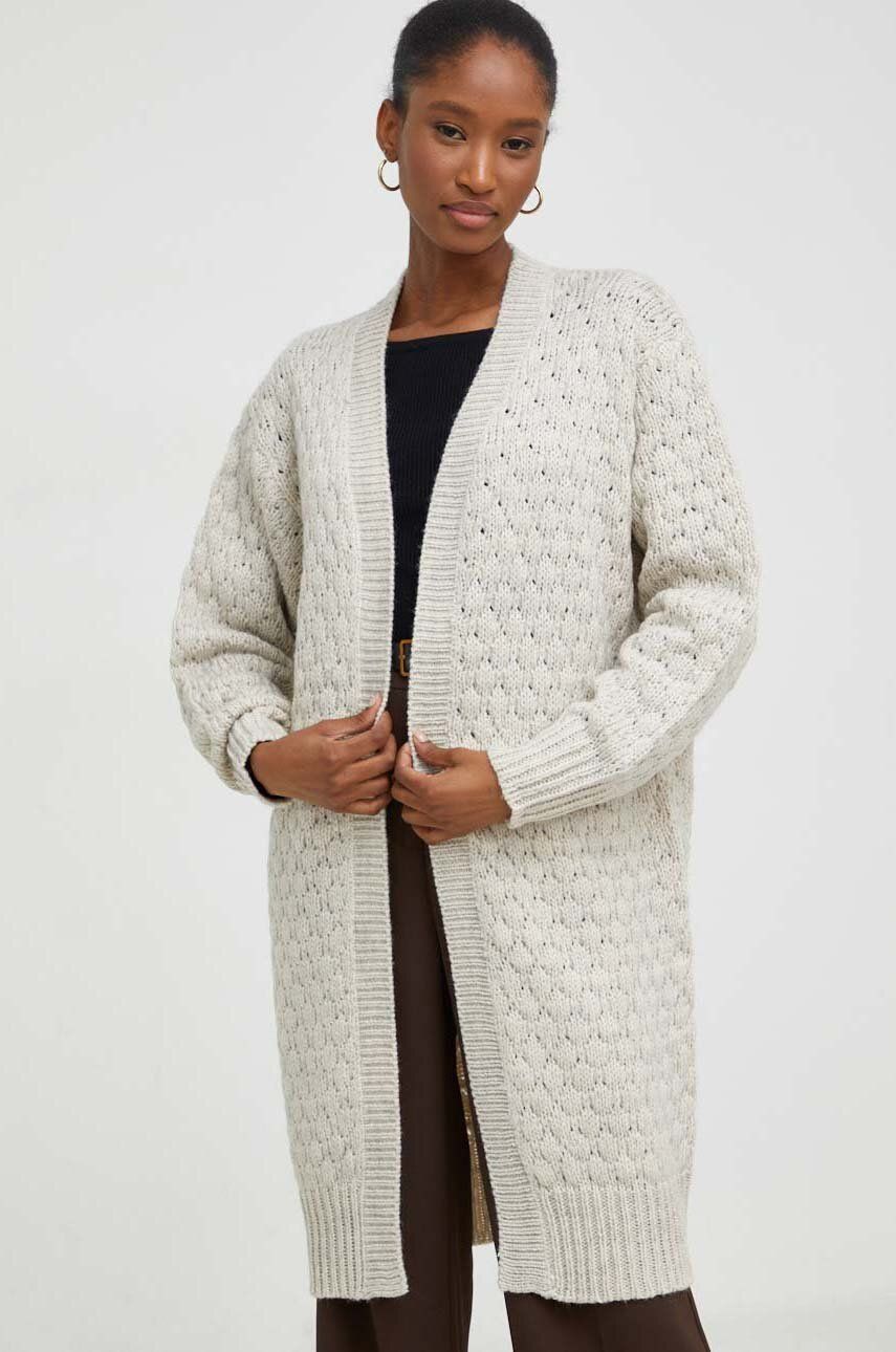 Answear Lab cardigan de lana culoarea gri