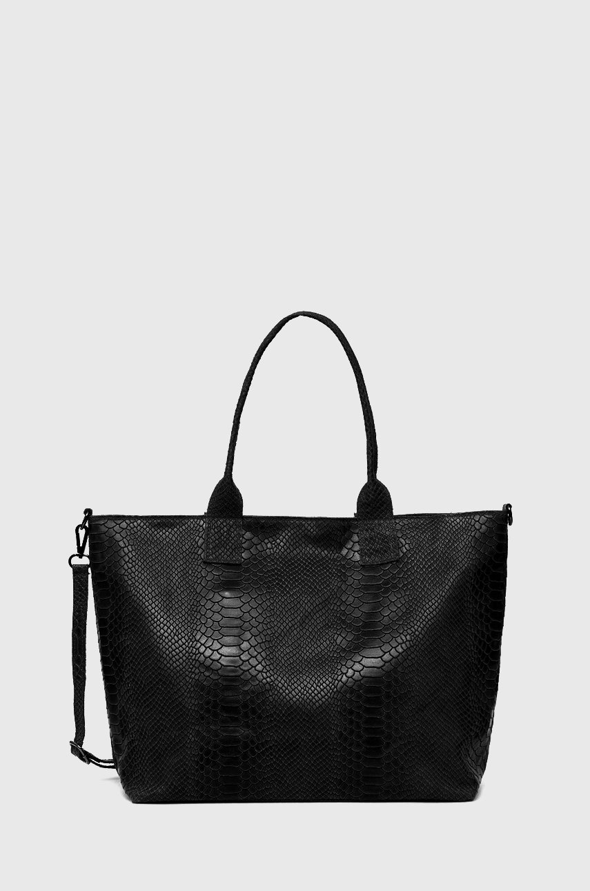 

Кожена чанта Answear Lab в черно, Черен