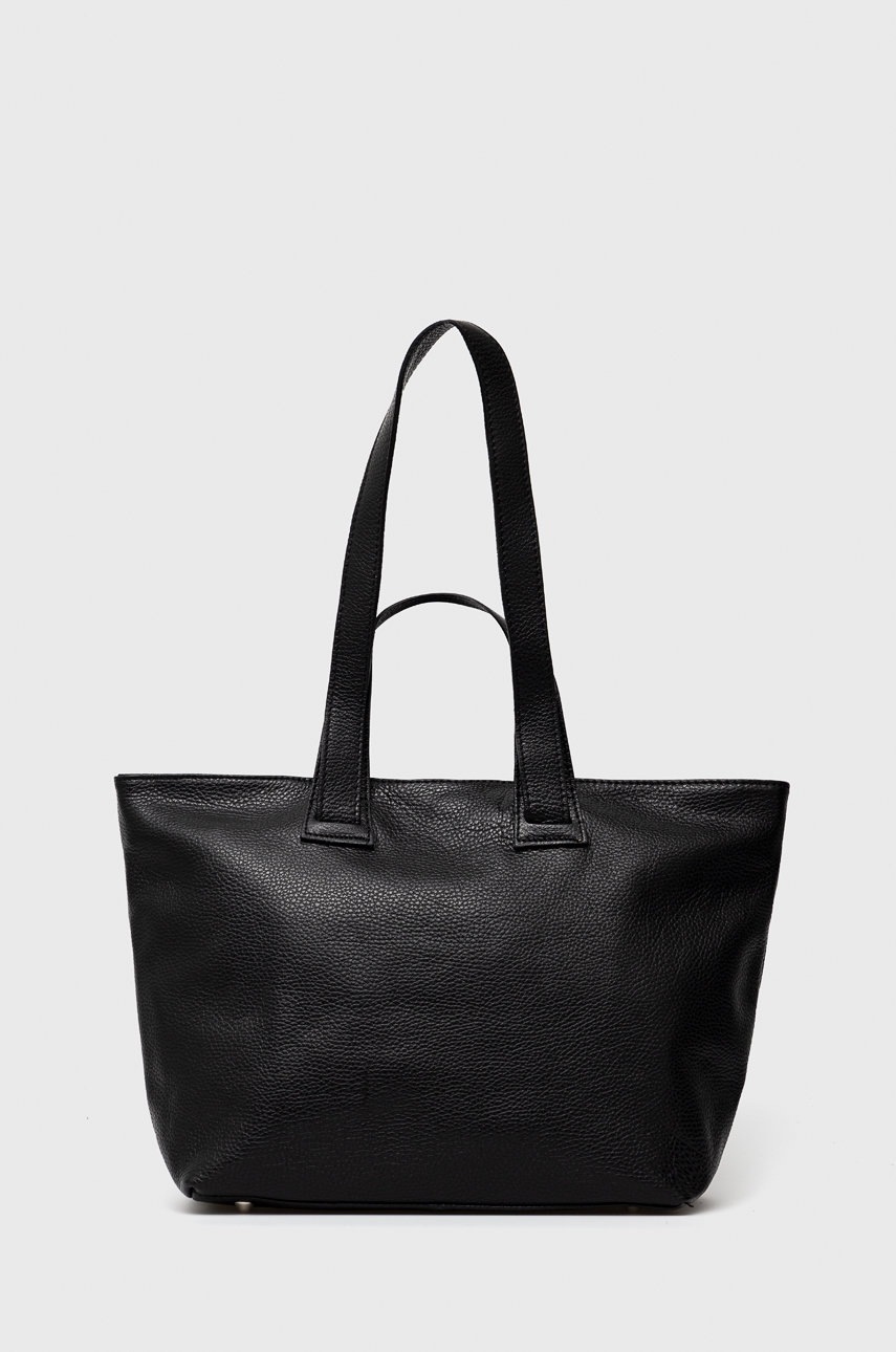 

Кожена чанта Answear Lab в черно, Черен