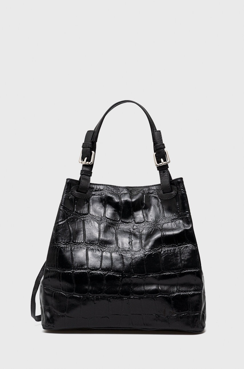 

Кожена чанта Answear Lab в черно, Черен